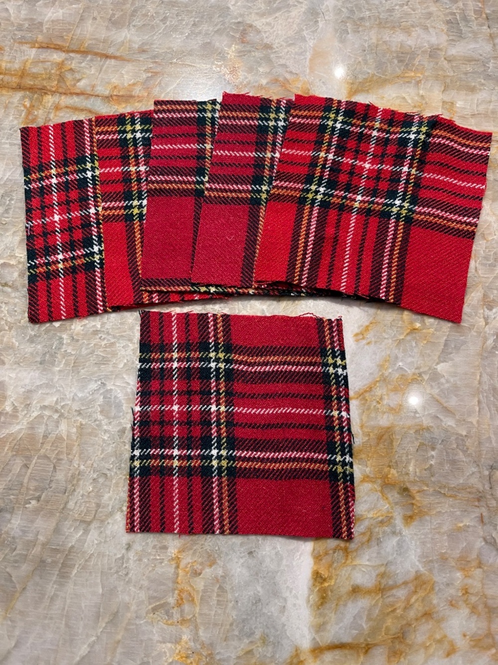233 Precut 4" Cotton Quilt Squares Plaid Charm Pack